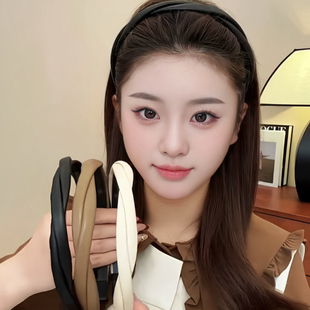 优雅交叉麻花发箍女高级感压发高颅顶洗脸头箍带齿防滑外出发卡韩