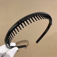 Apply black hair clips to crush hair, anti-slip face wash, simple hair band, women's headwear, women's mask, toothed hair band thumbnail 4