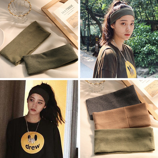 针织洗脸发带女酷街头束头巾毛线发箍夏季 日常外戴 网红2022年新款