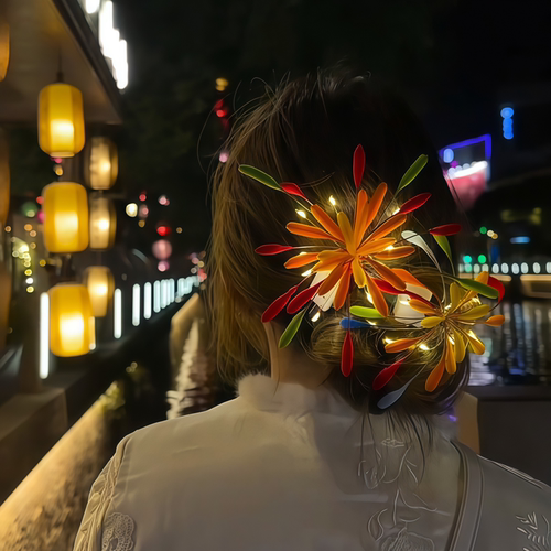 发光烟花扭扭棒发夹手工diy材料