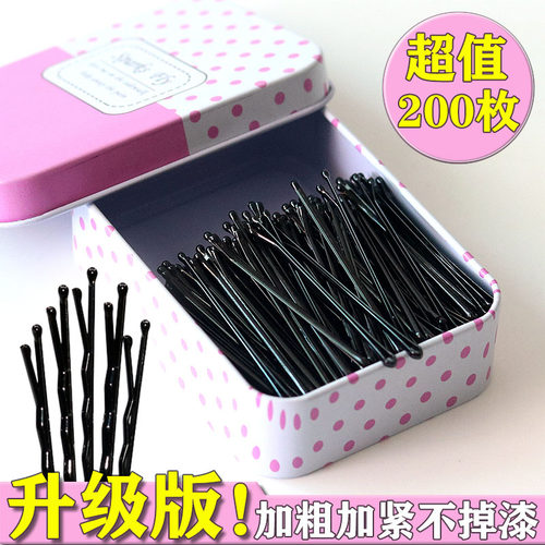 黑色女一字后脑勺侧边头饰发夹