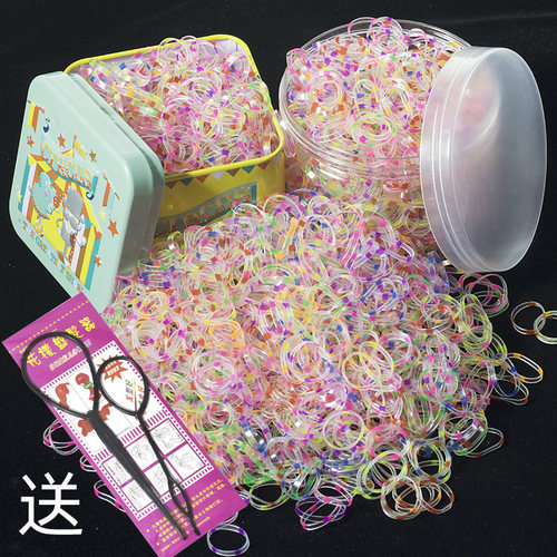儿童彩色一次性皮筋胶圈小发圈扎头发橡皮筋加厚发绳女不伤发发饰 - 封面