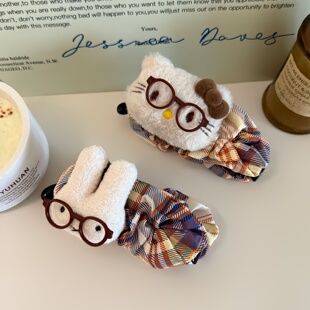 可爱米菲兔香蕉夹女秋冬饱满后脑勺2025盘发抓夹发卡毛绒学生发夹