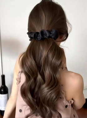 黑色褶皱显发量香蕉夹女一字夹扭扭夹高马尾后脑勺盘发发夹子头饰