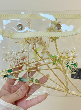 清冷感木兰花发簪女新中式旗袍配饰高级感盘发神器簪子简约现代专