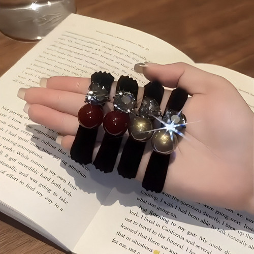 高级感珠珠闪钻发圈女2024新款网红气质丸子头扎头发绳高弹力头绳