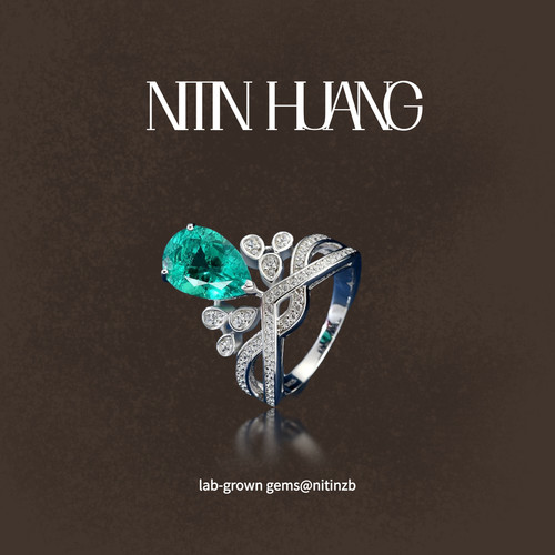 NITIN HUANG哥伦比亚培育祖母绿2.5克拉为爱加冕皇冠戒指