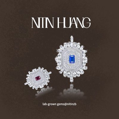 NITINHUANG矢车菊培育蓝宝石胸针