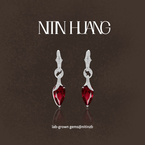 NITINHUANG培育红宝石鸽血耳坠