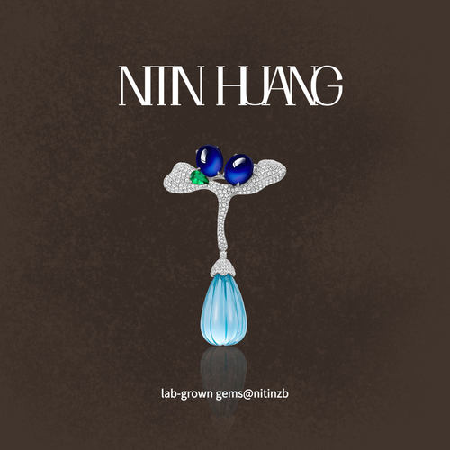 通体925银镀真金培育吊坠