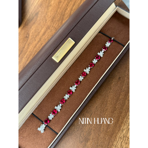 NITINHUANG培育红宝石手链高级感