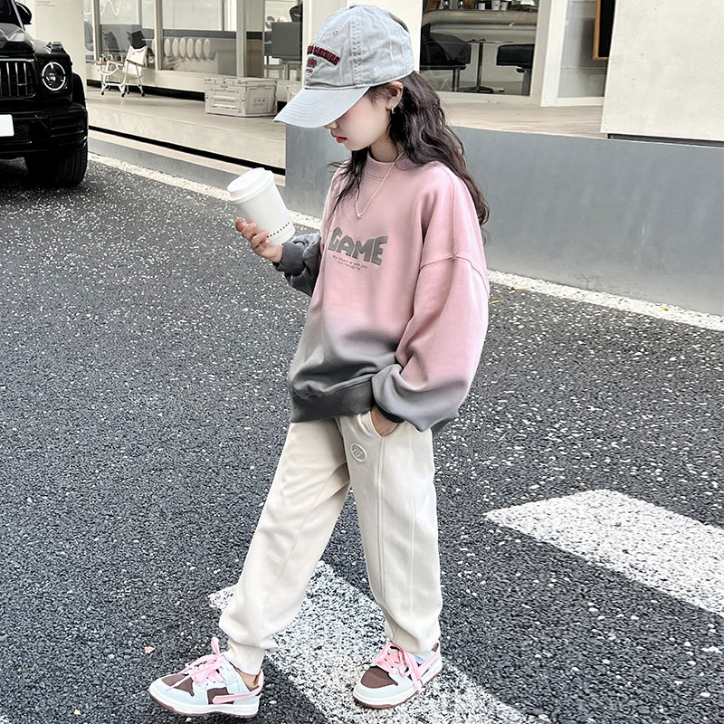 女童卫衣春秋款2025新款儿童洋气时髦秋装女大童女孩秋季宽松上衣