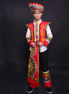 晴焱民族服装量身定做少数民租壮族舞蹈服装歌手主持人盛装男装
