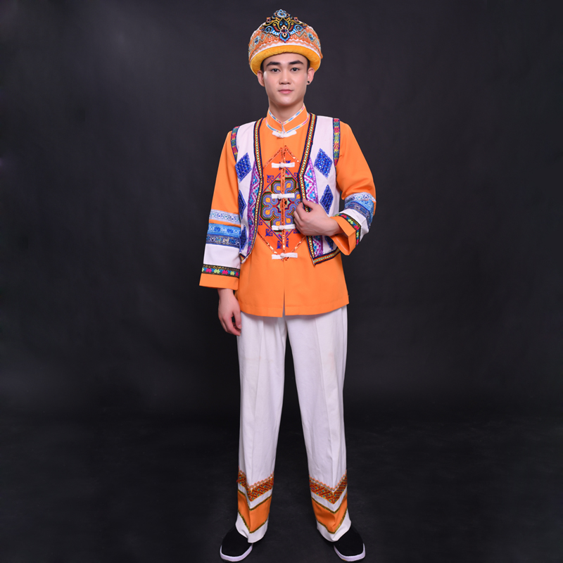 晴焱民族服装定制畲族演出舞蹈服装少数民族舞蹈服男装