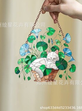 跨境Dachshund Window Hanging 猫咪窗户装饰亚克力窗户挂件