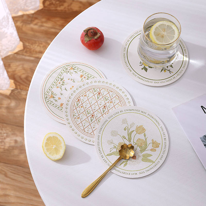 防油防烫皮革杯垫餐桌茶几防水隔热垫轻奢免洗餐垫碗垫耐热圆垫子,餐饮具,餐垫,淘宝优惠券,粉丝福利购,淘宝优惠卷