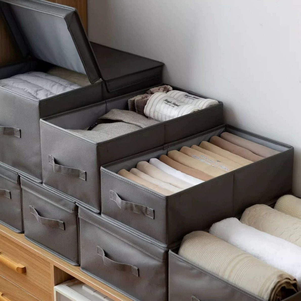 可水洗科技布储物盒折叠衣物整理盒抽屉收纳盒衬衫裤子收纳,收纳整理,其他收纳盒,淘宝优惠券,粉丝福利购,淘宝优惠卷