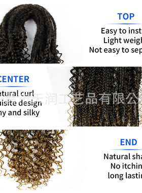 欧美厂家直供化纤钩针假发脏辫双尾三股辫飞丝脏辫假发dreadlock