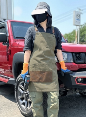 高端咖啡店专用围裙定制logo花艺水果咖啡师工作服奶茶店餐饮围腰