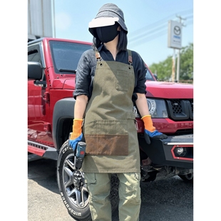 高端咖啡店专用围裙定制logo花艺水果咖啡师工作服奶茶店餐饮围腰