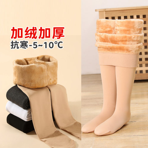 女冬季加绒加厚保暖打底连裤袜