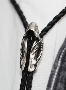 简约潮酷波洛领带男黑色BOLO TIE西部牛仔领结做旧欧美个性领绳