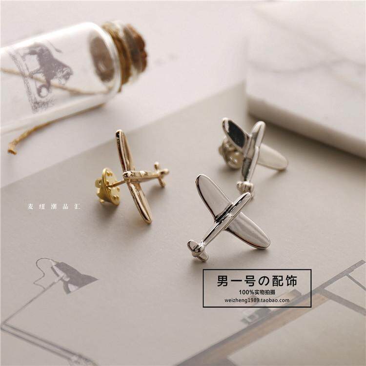 个性新款光面简洁飞机胸针时尚潮男衬衣领针领扣日韩潮流西服领花