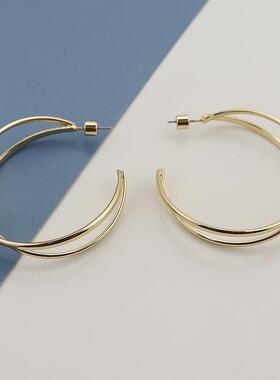 BC双色时尚个性潮流大圈耳环