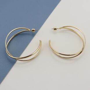 BC双色时尚个性潮流大圈耳环