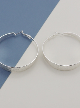 BC三色磨砂面时尚个性潮流大圈耳环