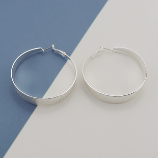 BC三色磨砂面时尚个性潮流大圈耳环