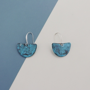 R青铜系列欧美做旧斑驳铜绿设计师腔调森女文艺术气质耳环坠