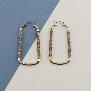 BC金色缠绕时尚简约百搭几何耳环