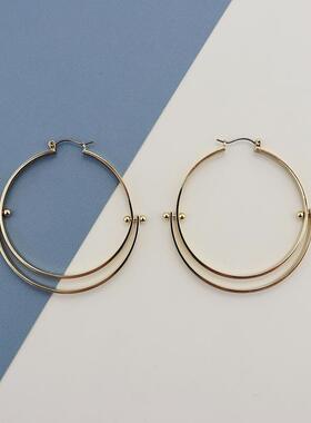 BC金色吊环时尚个性潮流耳环