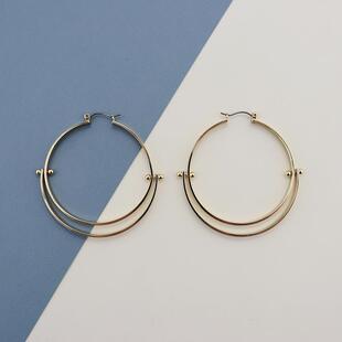 BC金色吊环时尚个性潮流耳环