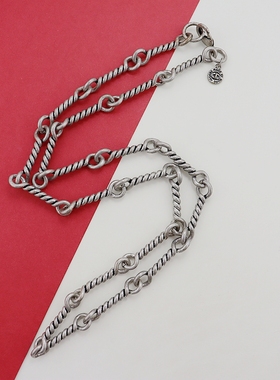 欧美复古做旧银色链条项链时尚百搭个性高级感轻奢独特vintage