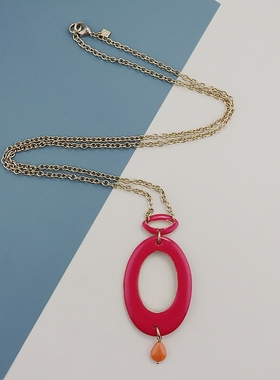BR欧美红色嘴唇高级质感气质女时尚百搭项链