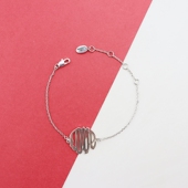 JC欧美复古银色花体LOVE手链时尚 百搭个性 手饰