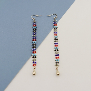 BC时尚个性潮流彩色珠珠流苏耳环