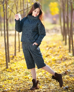 棉衣文藝復(fù)古棉服東北大老花布 憶舊棉麻記翻領(lǐng)短款 買二免一區(qū)