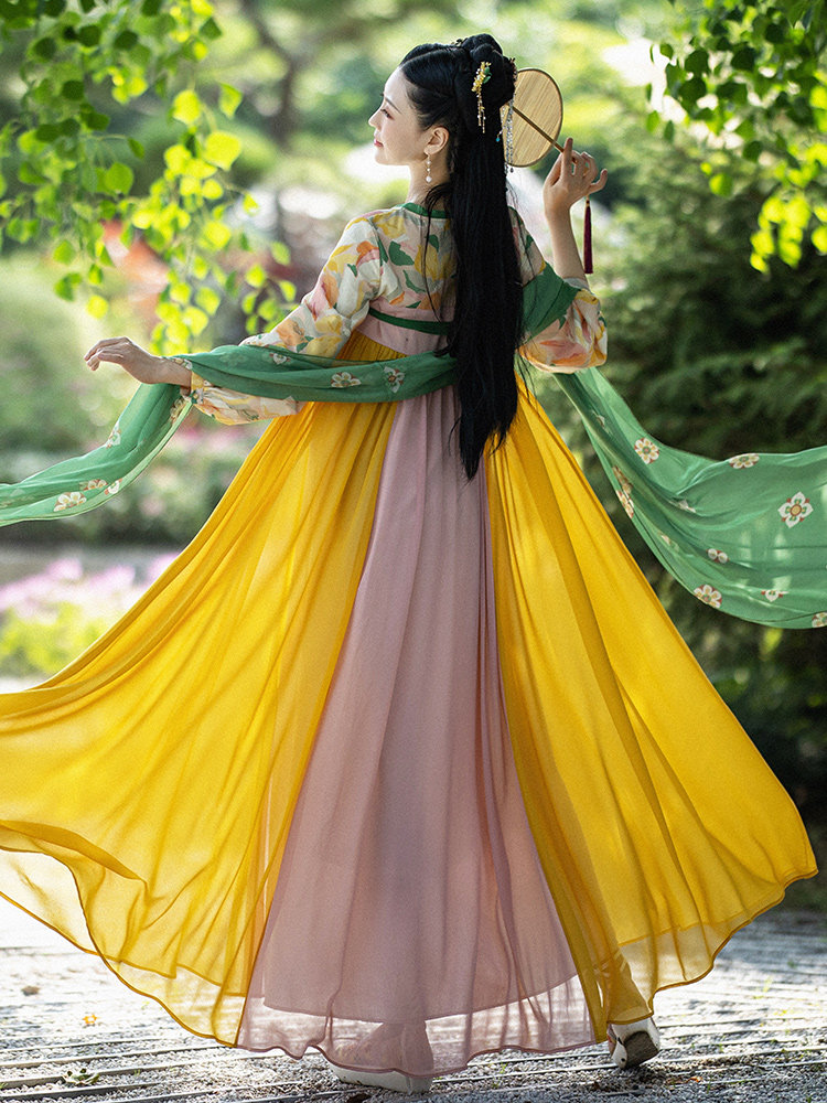 면 및 린넨 기록 [JADE JINGYAO] 원래 당나라 HANFU 여성의 향상된 가슴 길이 언더 셔츠 HAN ELEMENT DRESS XIA CHAOXIAN