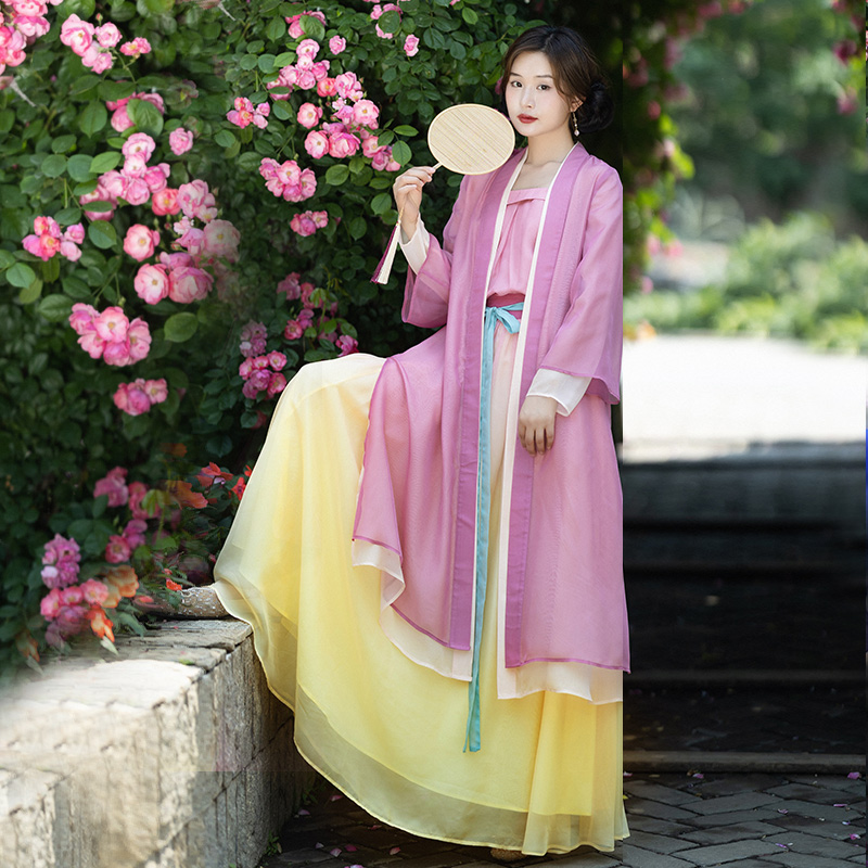 改良宋制开衫雪纺吊带半身裙女夏