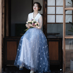现货【星瑶赋】古装女汉服2026新款网纱连衣裙夏季仙气绣花长裙