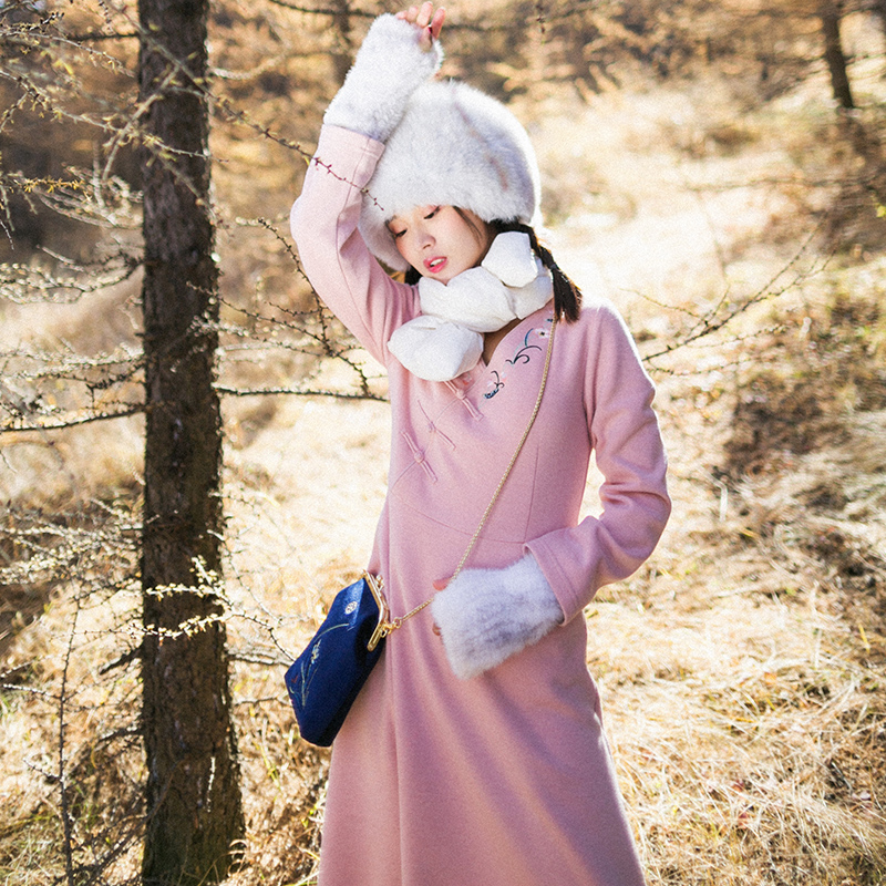 【现货】秋冬季复古针织连衣裙新款打底长裙高腰长袖内搭裙子女装