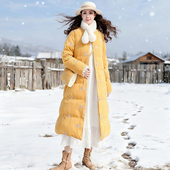 清 立领精美刺绣保暖外套 黄色羽绒服女中长款 温柔岁月 忆旧冬季