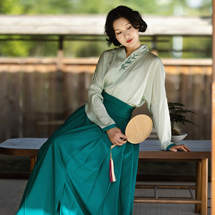 汉服夏季 6折 上衣女新中式 复古刺绣改良版 马面裙裹裙 青枝兰韵