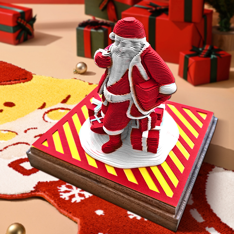纸雕圣诞老人3D圣诞树