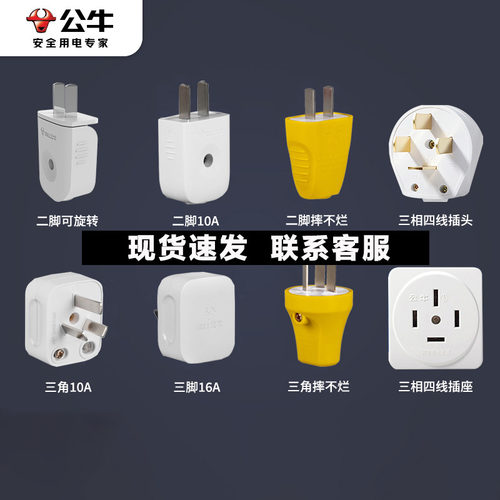 BULL/公牛两脚插头二脚可旋转