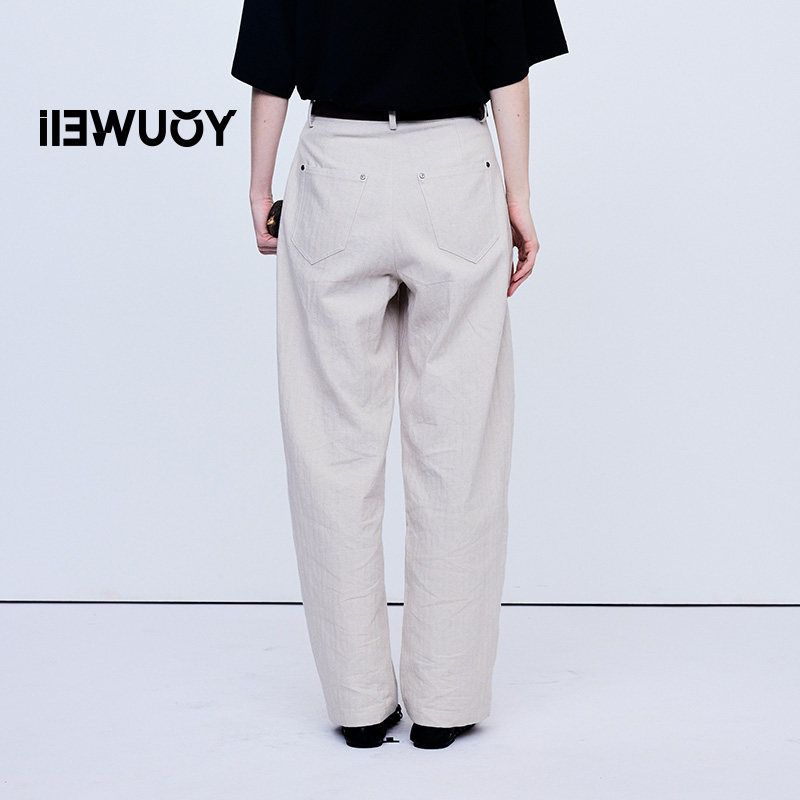 YOUWEI有尾普鲁士亚麻棉蛋形裤