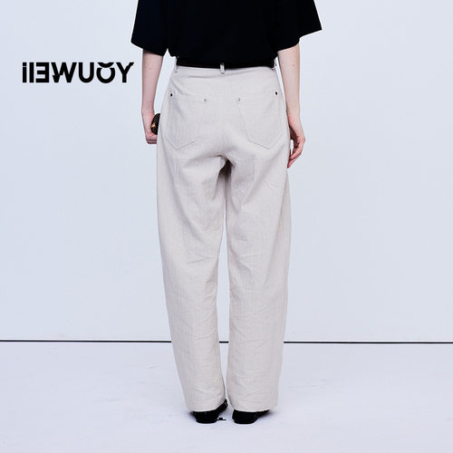 YOUWEI有尾普鲁士亚麻棉蛋形裤